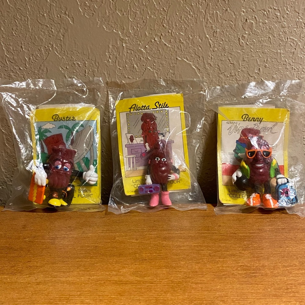California Raisins 80’s & 90’s Calrab Vintage Lot of 3 Limited Edition Series.